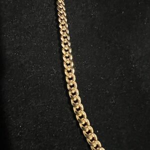 3.75mm Cuban Curb Chain Necklace Hollow 10K Yellow Gold 22"